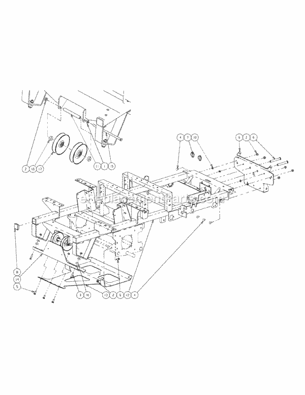 Frame Assembly 72-Inch Diagram and Parts List for M72-CT 53AB5JEZ750-28-HP-3Cylinder-OHV Cub Cadet Lawn Tractor